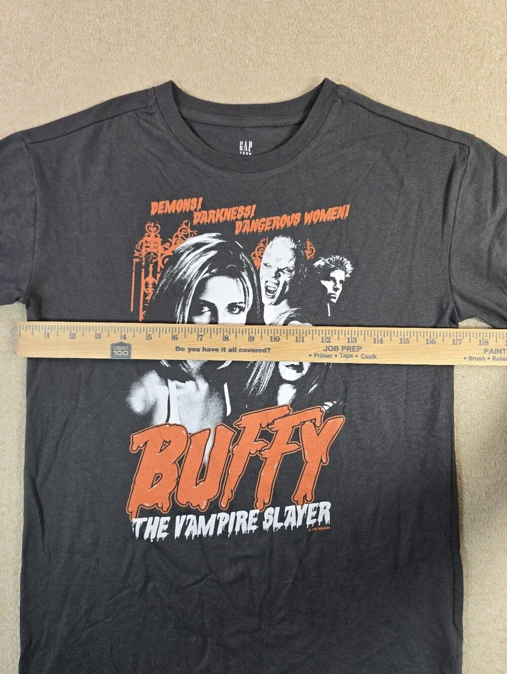 Buffy The Vampire Slayer Graphic T-Shirt Gap Teen Size 10 Black Oversized